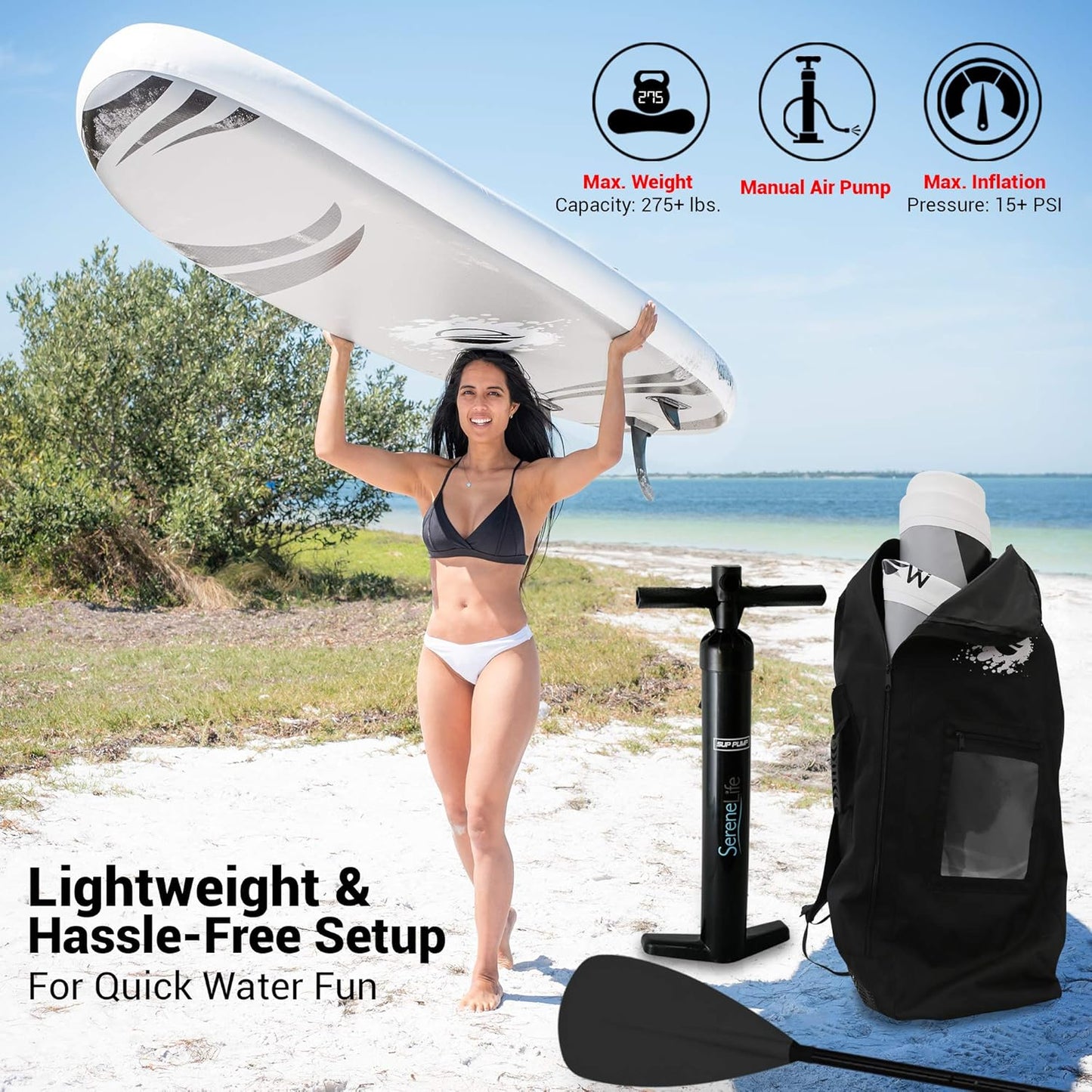 Explore the Waters with Our Inflatable Stand Up Paddle Board - Superior Stability, Non-Slip Deck & All-Inclusive Accessories for Adventurers of All Ages