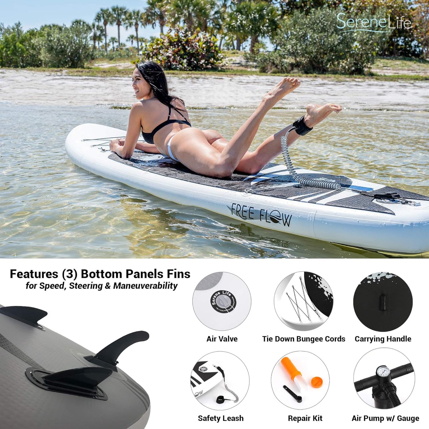 Explore the Waters with Our Inflatable Stand Up Paddle Board - Superior Stability, Non-Slip Deck & All-Inclusive Accessories for Adventurers of All Ages