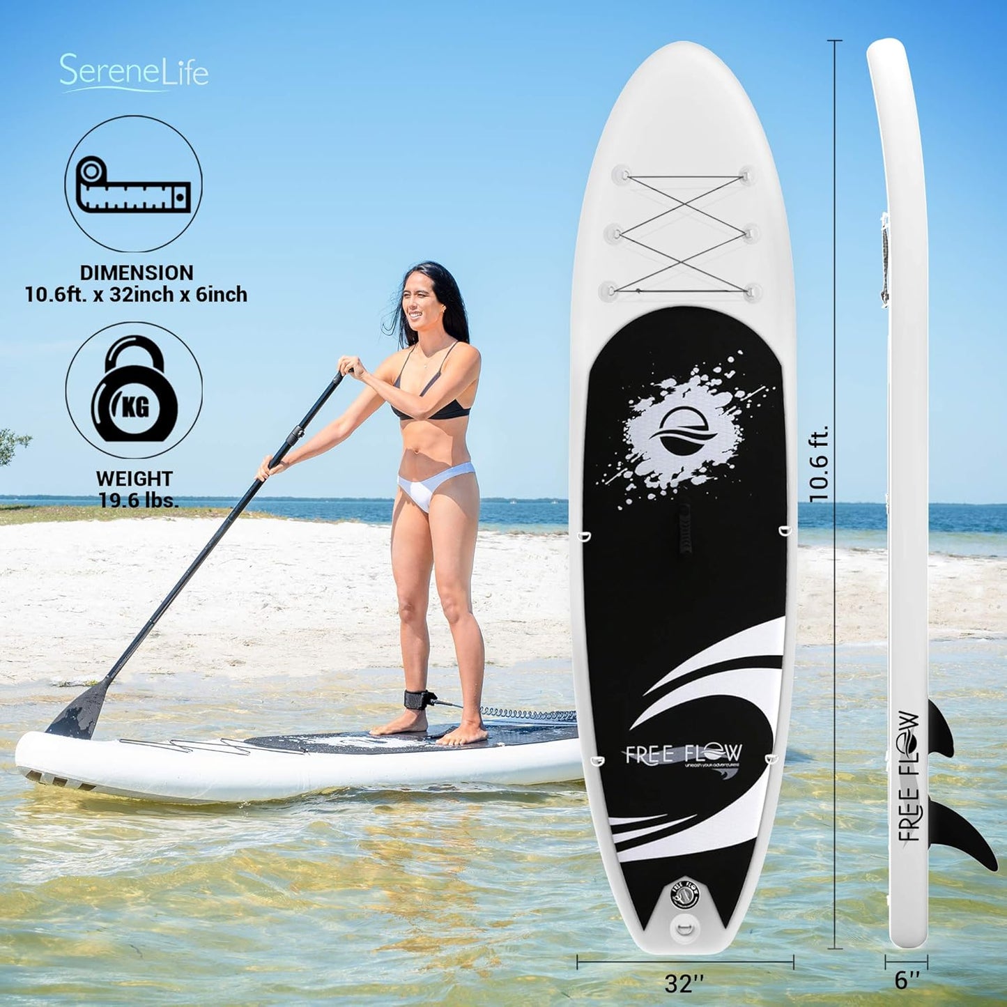 Explore the Waters with Our Inflatable Stand Up Paddle Board - Superior Stability, Non-Slip Deck & All-Inclusive Accessories for Adventurers of All Ages